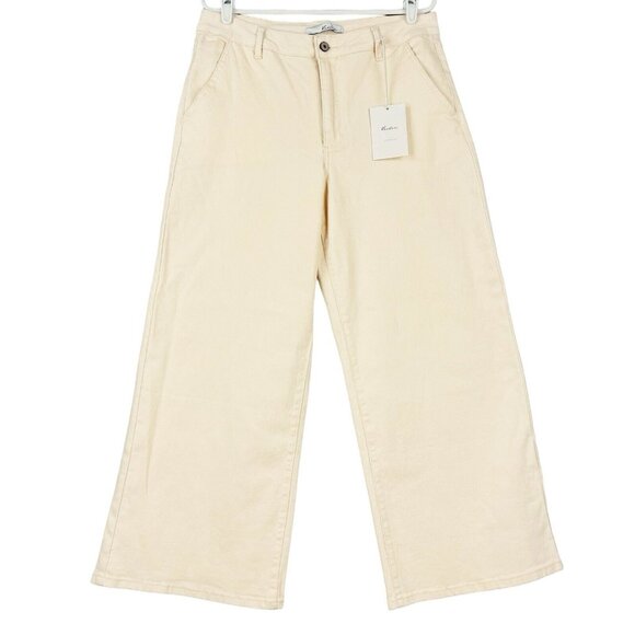 Kancan Women's Stretch Wide Leg Natural Pants Size 13/30 (34x29) High Rise NWT - Picture 1 of 11